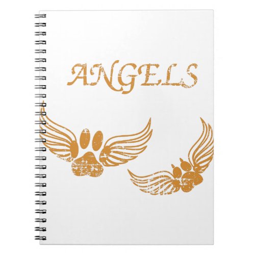 Distressed Angel Pet Paws Notebook