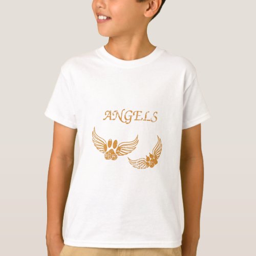 Distressed Angel Pet Paws T_Shirt