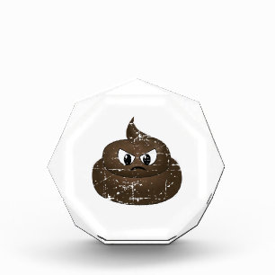 Distressed Angry Cartoon Poop Acrylic Award