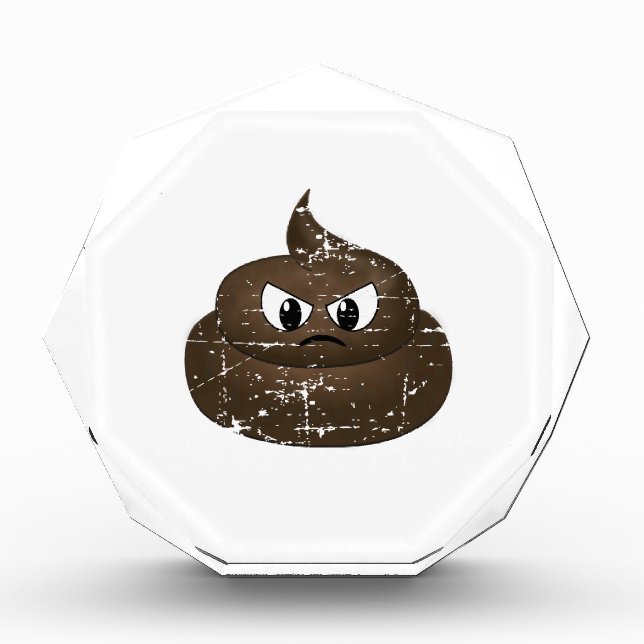 Distressed Angry Cartoon Poop Award (Front)