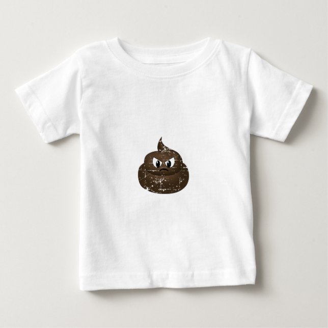 Distressed Angry Cartoon Poop Baby T-Shirt (Front)
