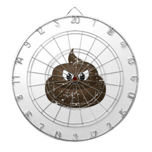 Distressed Angry Cartoon Poop Dart Board