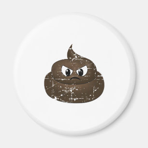 Distressed Angry Cartoon Poop Magnet