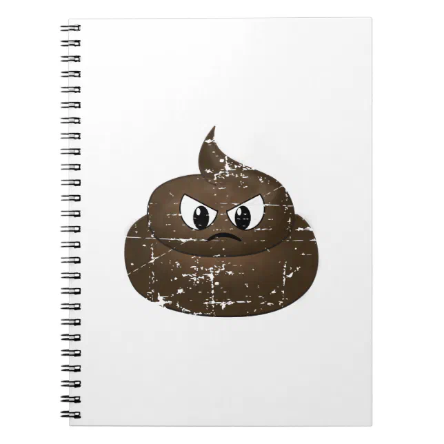 Poop Notebook Distressed Angry Cartoon Poop Notebook | Zazzle