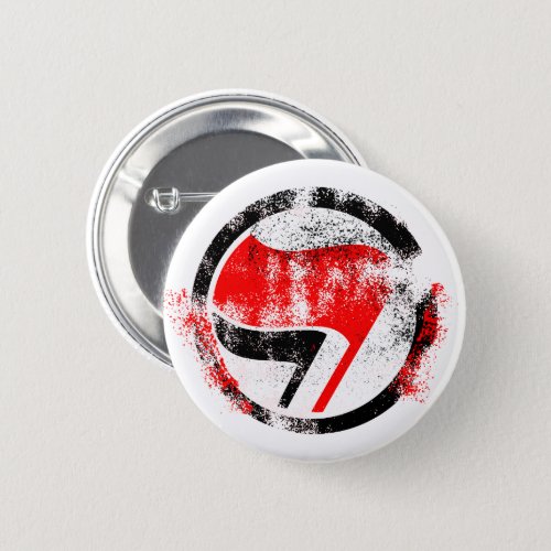Distressed Anti_Fascist Action Flag Button