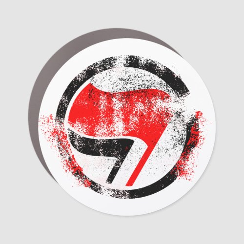 Distressed Anti_Fascist Action Flag Car Magnet