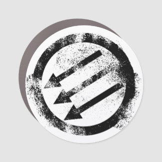 Distressed Anti-Fascist Iron Front Car Magnet