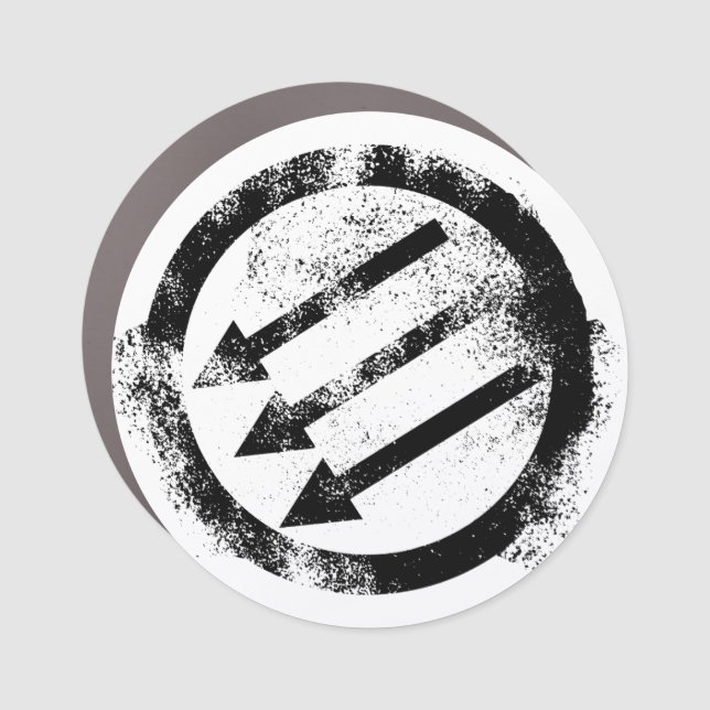 Distressed Anti-Fascist Iron Front Car Magnet (Front)