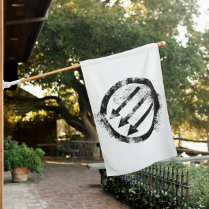 Distressed Anti-Fascist Iron Front House Flag