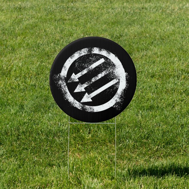 Distressed Anti-Fascist Iron Front Sign (Insitu)