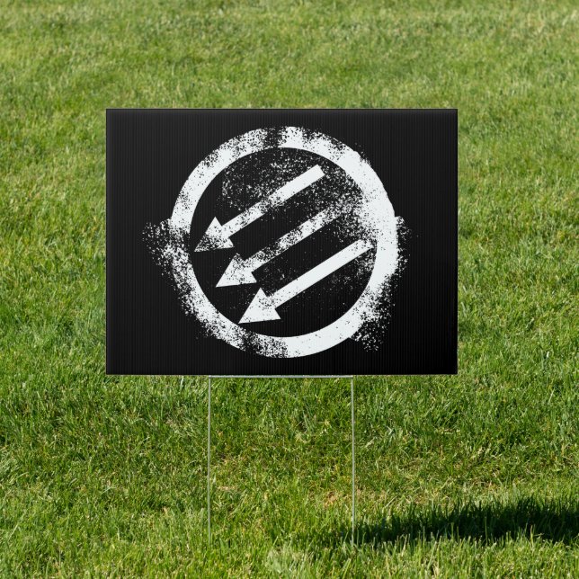 Distressed Anti-Fascist Iron Front Sign (Insitu)