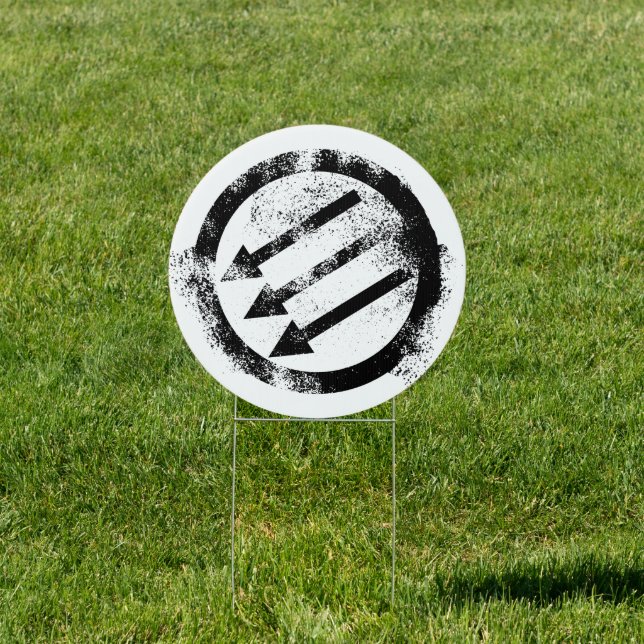 Distressed Anti-Fascist Iron Front Sign (Insitu)