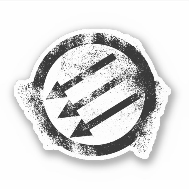 Distressed Anti-Fascist Iron Front Sticker (Front)