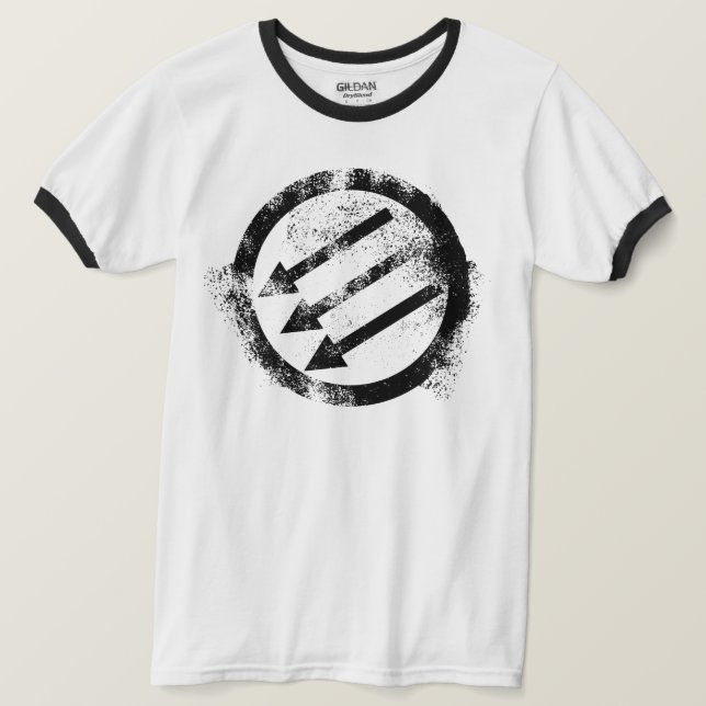 Distressed Anti-Fascist Iron Front T-Shirt (Design Front)