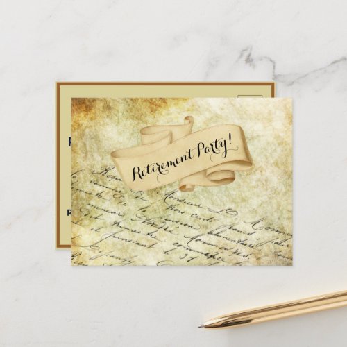 Distressed Antique Vintage Handwriting Invitation