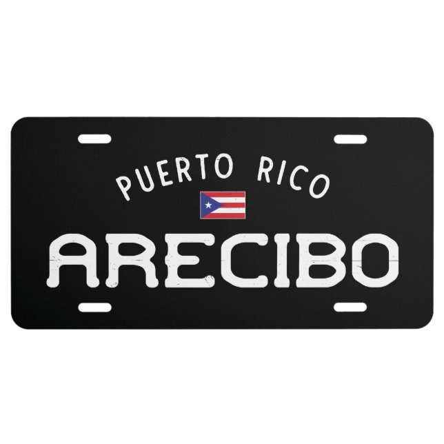 Distressed Arecibo Puerto Rico License Plate (Front)