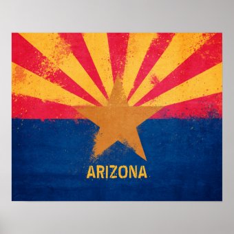 Distressed Arizona State Flag Poster | Zazzle