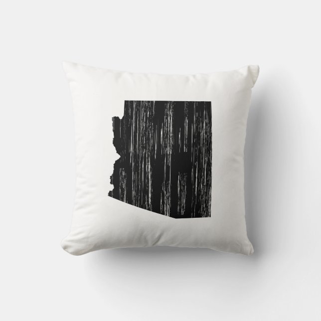 Distressed Arizona State Outline Throw Pillow (Front)
