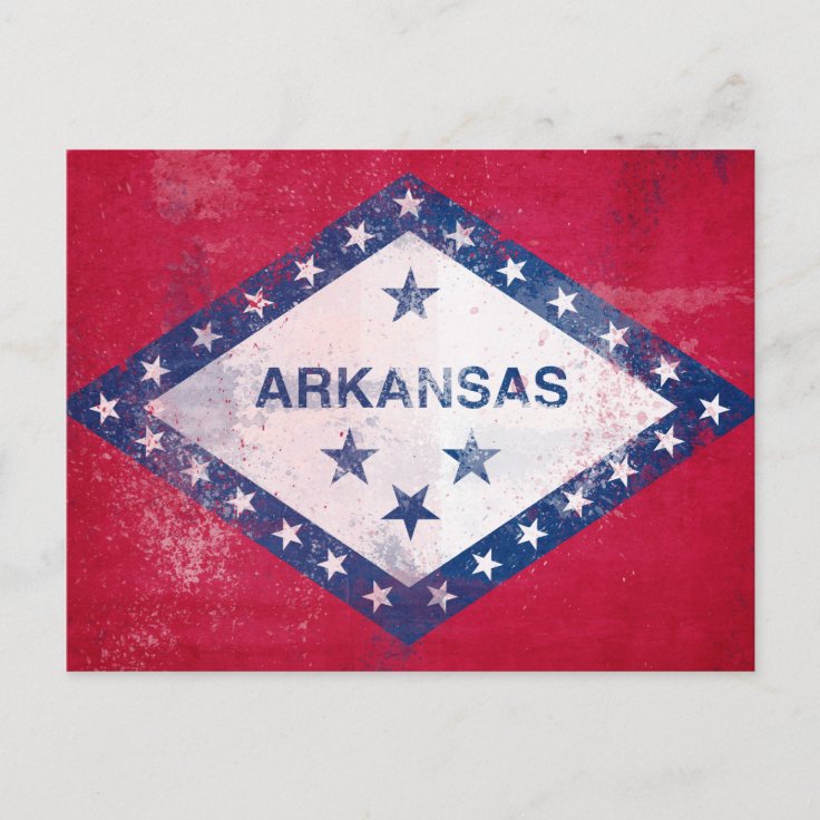 Distressed Arkansas Flag Postcard 