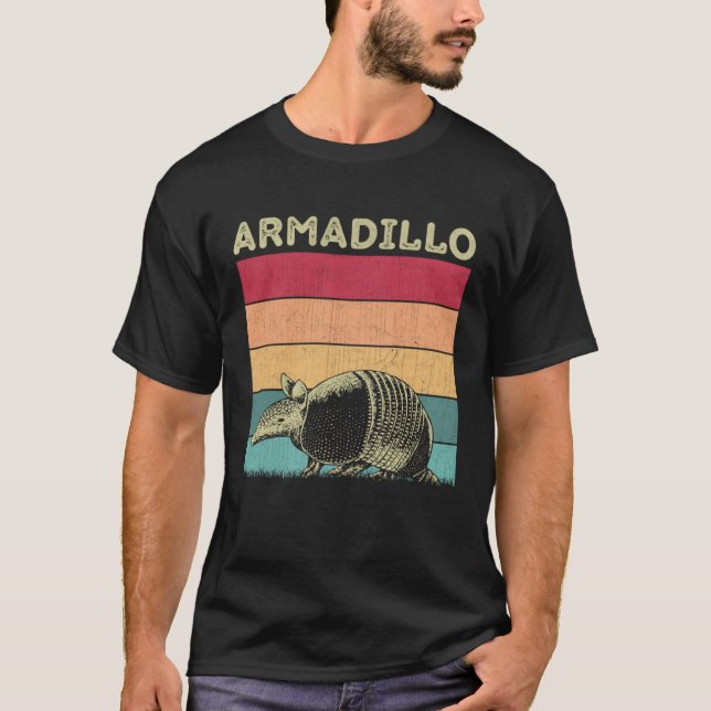 Distressed Armadillo Lover Boys Girls Retro Style  T-Shirt (Front)