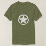 Distressed Army White Star T-shirt at Zazzle