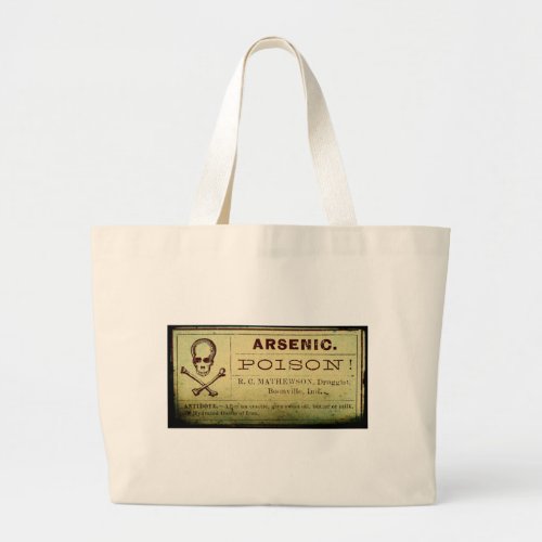 Distressed Arsenic Label Large Tote Bag