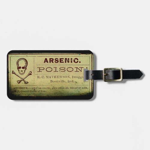 Distressed Arsenic Label Luggage Tag
