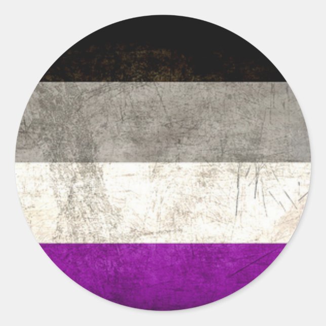 Distressed Asexual Pride Stickers (Front)