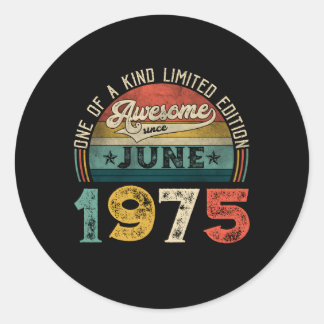 Distressed Awesome Since June 1975 48Th Classic Round Sticker