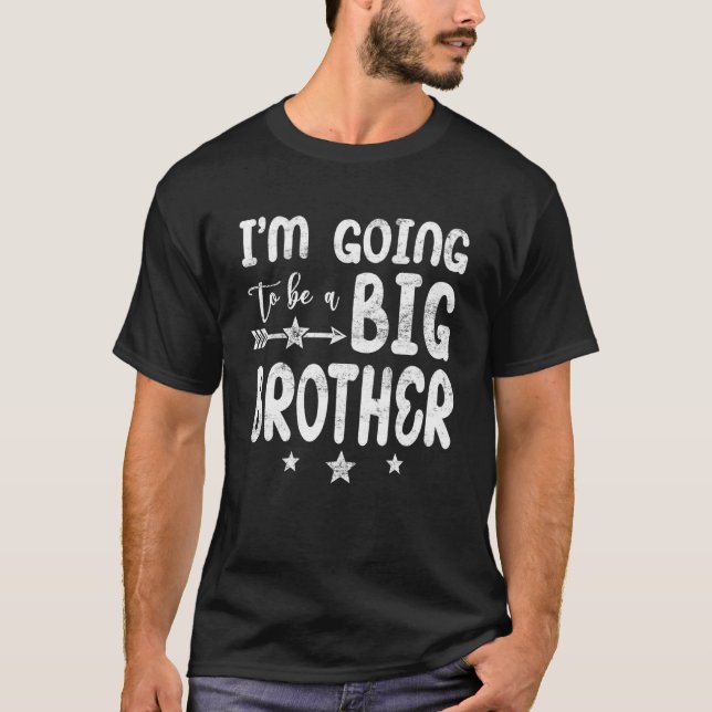 Distressed Baby Pregnancy Bday Big Bro Soon To Be  T-Shirt (Front)