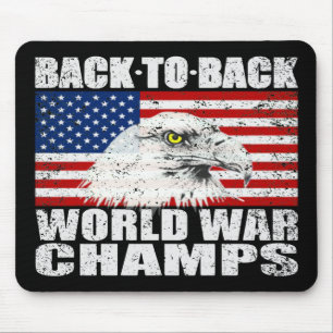 Distressed Back To Back World War Champs Mouse Pad
