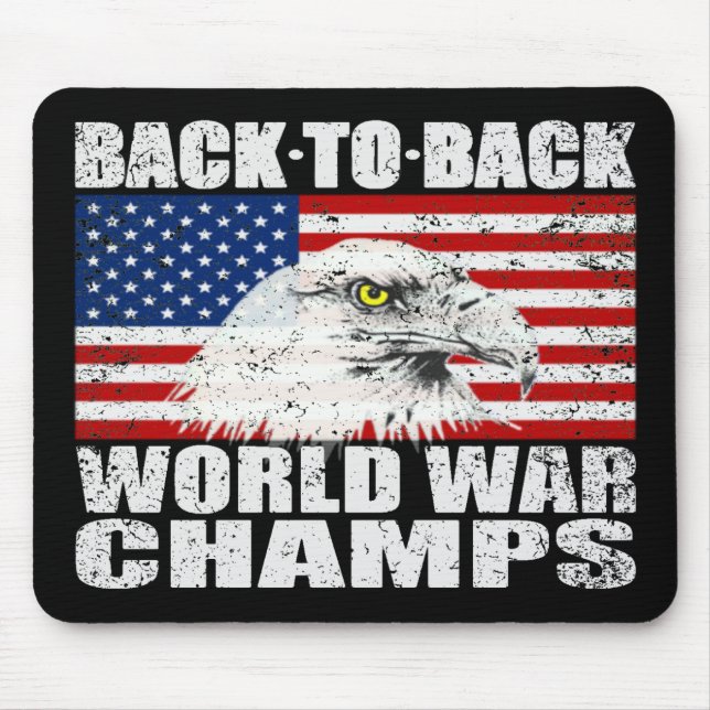 Distressed Back To Back World War Champs Mouse Pad (Front)