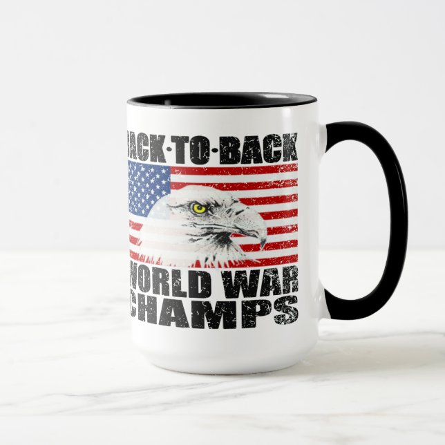 Distressed Back To Back World War Champs Mug (Right)