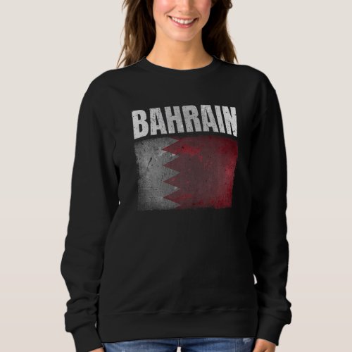 Distressed Bahrain Flag Graphic For Men Women Kids Sweatshirt