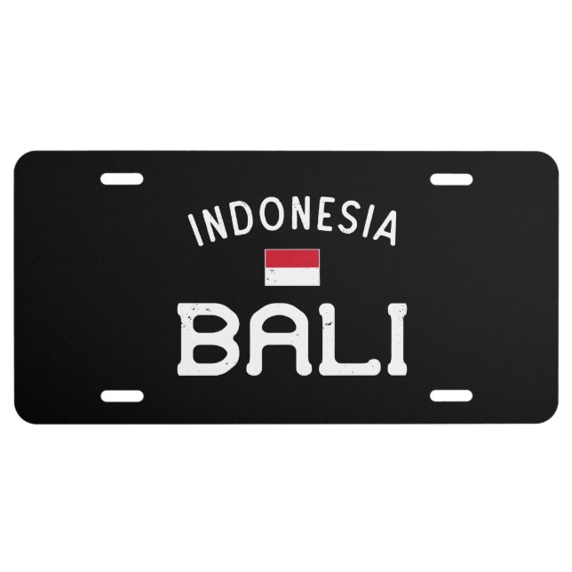 Distressed Bali Indonesia License Plate (Front)