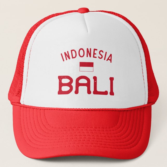 Distressed Bali Indonesia Trucker Hat (Front)