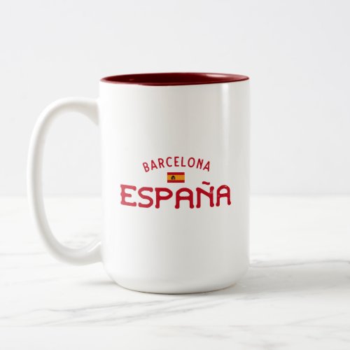 Distressed Barcelona Spain Espaa Two_Tone Coffee Mug