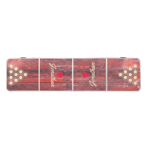 Distressed Barn Boards Vintage Heart Signature Beer Pong Table