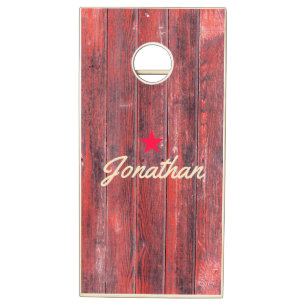 Distressed Barn Boards Vintage Star Signature Cornhole Set