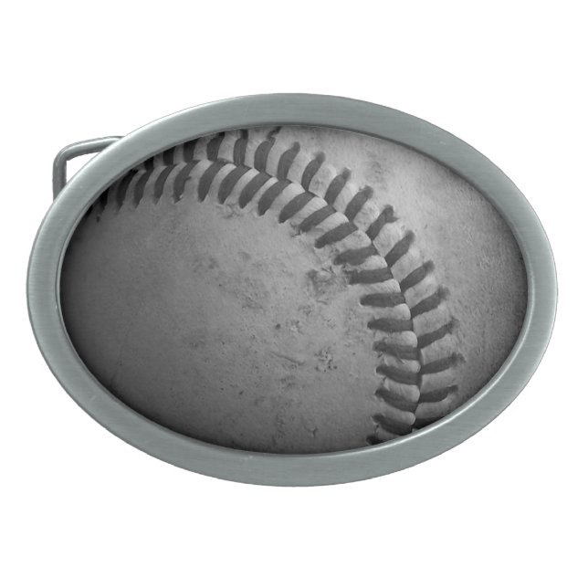 Distressed Baseball Belt Buckle (Front)