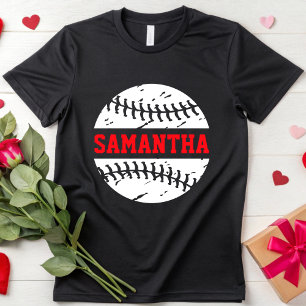 Distressed Baseball Custom Name Baseball Mom Sport T-Shirt