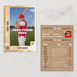 Distressed Baseball Trading Card - Custom Stats