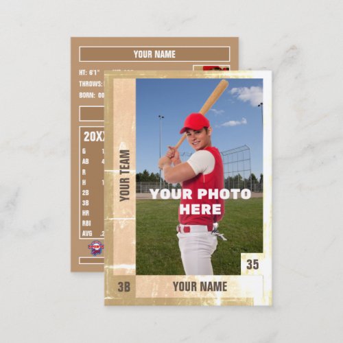 Distressed Baseball Trading Card _ Custom Stats