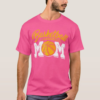 Distressed Basketball Mom Tee Women Mama Mommy Mot