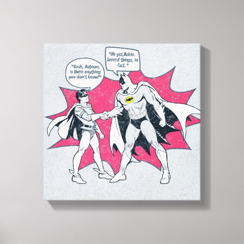 Distressed Batman And Robin Handshake Canvas Print