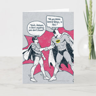 Distressed Batman And Robin Handshake Card