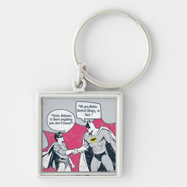 Distressed Batman And Robin Handshake Keychain (Front)