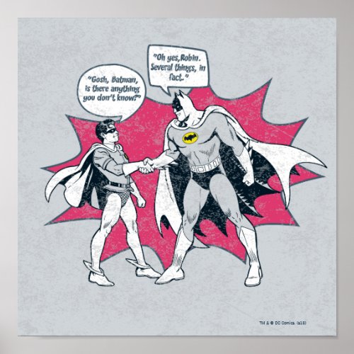 Distressed Batman And Robin Handshake Poster