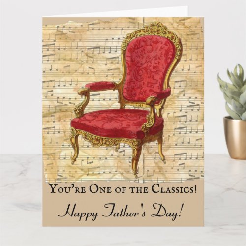 Distressed Beige Sheet Music Classic Fathers Day Card