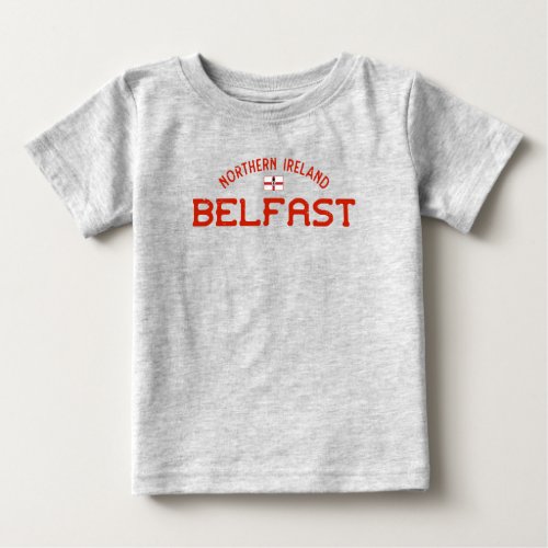 Distressed Belfast Northern Ireland Ulster Banner Baby T_Shirt